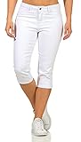 VERO MODA Damen Capri Jeans Shorts Hot Seven 10193077 Bright White M