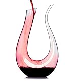 Weindekanter 1500ml(50,7oz) Decanter Wein aus Glas U-Form Bleifreie Dekanter Rotwein für Party Hochzeit Geburtstag, kommen mit Schöner Geschenkbox
