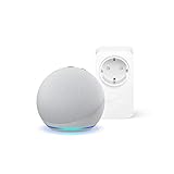 Echo Dot (4. Generation), Weiß + Amazon Smart Plug (WLAN-Steckdose), Funktionert mit Alexa - Smart Home-Einsteigerpaket