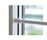 BEAUTEX Klemmstange für Fenster Gardine Länge wählbar bis 120 cm, ausdrehbar mit Saugknopf (Weiß 80-120 cm)