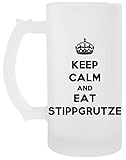 Keep Calm And Eat Stippgrutze Transparent Bier Becher Beer Mug