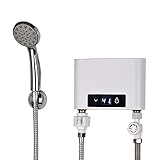 Elektronischer Durchlauferhitzer,CEIEVER Mini Instant Warmwasserbereiter 220V 5500W Mini Warmwasserbereiter mit Durchlauferhitzer Dusche,für Badezimmer Kü