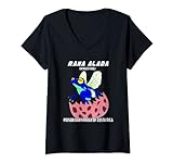 Damen Rana Alada Geflügelter Pfeilgiftfrosch Costa Rica Froggy Flyer T-Shirt mit V-Ausschnitt