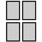 Ikea Fiskbo Bilderrahmen, A4, 21 x 30 cm, schwarz, 4 Stück, Pappe, Faserplatte, Folie, Polystyrol-Kunststoff, Acrylfarbe, Schwarz , 21x30cm