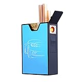 VIY Zigarettenetui Mit Anzünder Zigarettenbox Elegante Entwurf Flammenlose Feuerzeug Für Eine Packung Mit 20 Standard-Zigaretten