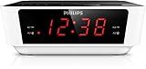 Philips Audio AJ3115/12 Radiowecker mit Digital Tuner (Dual Alarm, UKW, Sleep timer, Großes Display) weiß/schwarz