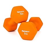 Athlyt Unisex Neopren-Hantel-Set, 2 x 2 kg - Orange