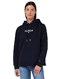 Tommy Hilfiger Damen Kapuzenpullover Hilfiger Hoodie LS Fleece aus Baumwoll-Mix, Blau (Desert Sky), M