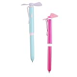 TOYANDONA 2 Stück Fan Pen Mini Fan mit Metall Kugelschreiber Elektronischer Stift Mini Fan Dekorative Stifte für Büro Schule Pink & Grün