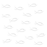 Oblique-Unique® Tischstreu Streuartikel Taufe Fische in Weiß aus Holz - Streudeko Verzierung für Taufe, Kommunion und Konfirmation - Echtholz