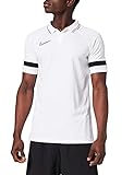 Nike Mens Dri-FIT Academy 21 Polo Shirt, White/Black/Black/Black, L