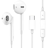 USB C Kopfhörer für iPhone 16 Pro Max 15 Plus iPad Pro, Kopfhörer Type C mit Mikrofon Hi-Fi Stereo Kopfhörer USB C mit Kabel In-Ear Kopfhörer für Samsung S23 S22 S21 S20 A54, Google Pixel 8 7 6A,