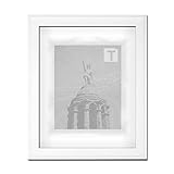 Echtholz-Bilderrahmen Fiene 35 x 75 cm Modern abgerundet Hier Weiß matt mit Kunststoffglas klar 1 mm