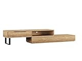 Woodkings® TV Bank Auckland Holz mit Schubfach, Breite variabel, Lowboard aus massiv Holz Wildeiche, TV Regal Möbel flexibel stellbar, Wohnwand variabel, Fernsehbank modern