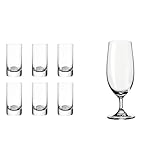 Leonardo Easy+ Schnaps-Gläser, 6er Set, 5 cl, 50 ml, 039615 & Leonardo Daily Bier-Gläser, Tulpe mit Stiel, spülmaschinenfeste Bier-Gläser, 360 ml, 6 Stück