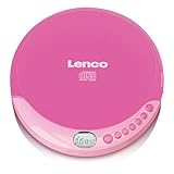 Lenco CD-011 - Tragbarer CD-Player Walkman - Diskman - CD Walkman - Mit Kopfhörern und Micro USB Ladekabel - Pink