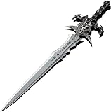 World of Warcraft inoffizielle Replik Schwert Frostmourne von Arthas in Originalgröße 120 cm, gefertigt aus Edelstahl und mit Wandsockel inklusive - Dekoratives Schwert ohne Rand (Frostmourne)
