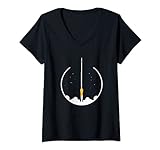 Damen Flöte – Rakete – Marschband / Flöten-Geschenk, lustige Flöte T-Shirt mit V-Ausschnitt