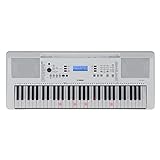 Yamaha EZ-300 Digital Keyboard, weiß – Portables Lern-Keyboard mit USB-to-Host-Anschluss – Keyboard mit 61 anschlagdynamischen Leuchttasten