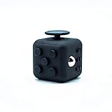 MerDen - Fidget Cube schwarz mit 6 Seiten – Gadget zum Entspannen im Büro - gegen Nervosität im Alltag – hochwertiger Anti-Stresswürfel to go – kleines Geschenk für Männer - Frauen - Jugendliche