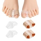 Gjinxi Zehentrenner zur Korrektur von Hallux Valgus, 4 Stück weiche Gel-Zehenspreizer, großer Zehenstrecker, elastischer Hammerzehenkorrektor, Zehenspreizer für Frauen und M