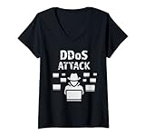 Damen DDoS-Angriff — Denial Of Service — Hacker/Sicherheitsexperte T-Shirt mit V-Ausschnitt