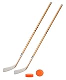 Unbekannt Streethockeyschläger-Set Kids 2: 2 Vancouver-Schläger 105 cm gerade Kelle & Ball und Puck orange
