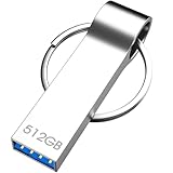 USB Stick 512GB, Aotvmtal Metall-Speicherstick, USB 3.0 High Transfer Performance USB-Flash-Laufwerk, Compact Memory Stick 512GB, Flash Drive für Tablets, PCs, Computers, mit Schlüsselanhänger, Silb