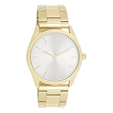 Oozoo - Timepieces Damen Uhr in Gold/silberfarben | Armbanduhr Damen mit Edelstahlarmband | Moderne Uhr für Frauen | Edle Analog Damenuhr in rund C11430 (40mm Gehäuse)