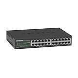 Netgear GS324 Switch 24 Port Switch Gigabit Ethernet LAN Switch (Plug-and-Play Netzwerk Switch, auch 19 Zoll Rack-Montage, energieeffizient, lüfterloses Metallgehäuse)