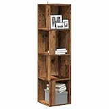 LAPOOH Eckregal Altholz-Optik 33x33x132 cm Holzwerkstoff, Bücherregal, Esszimmer Deko, Eckbücherregal, Eckschrank, Leiterregale, Ecke Dekoration - 856722