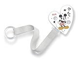 NUK Schnullerkette und Clip | Für Ringe der Schnuller | robust und bruchfest | Disney Mickey Mouse