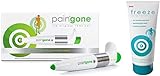 Paingone One Stift+ Freeze Gel 200Ml |Automatisches Tens Gerät zur Linderung von Schmerzen & Freeze kühlendes Analgetikum für viele Areale wie Muskel-, Nerven- und Gelenkschmerzen| Schmerzmittel-frei