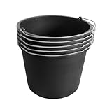 ViD® 5 Stück Mörteleimer/Betoneimer 12 Liter | Ø30 x 23 cm | Putzeimer/Zementeimer/B
