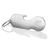 MAGATI Einkaufswagenlöser Schlüsselanhänger abziehbar multifunktional aus Edelstahl mit Schlüsselfundservice, Flaschenöffner und Profiltiefenmesser 1er Set