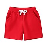 Baby Sport Shorts Kleinkind Mädchen Kinder Sport Cartoon Feste Lässige Shorts Mode Strand Cargohose Shorts (Red, 4-5 Years)