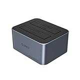 ORICO Dual Festplatten Dockingstation, USB C 3.0 Aluminium Docking Station für SATA 2,5/ 3,5 Zoll SSD, HDD, mit Offline Klon, 2 Einschüben, 12V 3A Netzteil, 2x18TB Laufwerke, Werkzeuglose(6626C3-C)