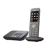 Gigaset CL660A Telefon - Schnurlostelefon / Mobilteil - mit Farbdisplay / Grosse Tasten - Design Telefon / Anrufbeantworter / Freisprechen / Analog Telefon, anthrazit