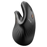 ProtoArc EM11 NL Ergonomische Vertikale Maus, Mini Kabellos Aufladbar Mouse mit 3 Gerät (Bluetooth+Bluetooth+USB), Vertikal Funkmaus für Computer, iPad, Mac, Windows - Schw
