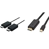 Microsoft Wireless Display Adapter (2. Version, Adapter zur kabellosen Bildschirmübertragung) & Amazon Basics Verbindungskabel, Mini-DisplayPort auf HDMI, 1,83 m