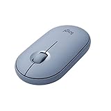 Logitech M350 Pebble Kabellose Maus, Bluetooth und 2.4 GHz Verbindung via Nano USB-Empfänger, 18-Monate Akkulaufzeit, 3 Tasten, Leises Klicken und Scrollen, PC/Mac/iPadOS/Chromebook - Blau