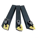 Zeroupshop 1,6 cm CNC-Drehmaschine, äußerer Kreis, indexierbar, Hartmetall-Drehhalter-Werkzeug, 3 Stück Wendeschneidwerkzeughalter, Hartmetall-E