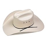Lone Star Hats – Western Straw Cowboy Hut aus 100% Canvas mit schwarzem Hutband – Fester Westernhut für Herren und Damen mit beidseitigen Lüftungslöchern – Original USA Strohhut (Größe 59 | Creme)