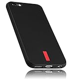mumbi Hülle kompatibel mit iPhone 6 / 6S Handy Case Handyhülle, schwarz mit rotem Streifen - 4.7 Zoll