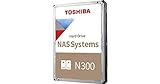 Toshiba N300 18TB NAS 3.5’’ SATA Interne Festplatte. 24/7-Betrieb, optimal für NAS mit 1–8 Einschüben, 512 MB Datenpuffer, 180 TB/Jahr Workload-Rate, 3 Jahre Garantie (HDWG51JUZSVA) Weiß