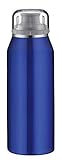 alfi Thermosflasche isoBottle Pure blau 350ml, Isolier-Trinkflasche kohlensäurefest, Edelstahlflasche, Isolierflasche auslaufsicher, 5677.128.035, Thermoskanne 12 Stunden heiß, 24 Stunden kalt