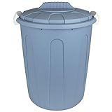 Maxitonne mit Deckel 23L mit Farbwahl Pastell Farben Windeleimer Abfalleimer Kunststoff Mülltonne Abfalltonne Mülleimer Müllsammler (Pastell Blau)