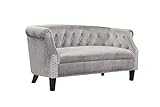Happy Home Company 13623 Sofa Couch Samt Silber - grau 140 cm