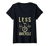 Damen Less Talk More Einrad Ironic Monocycle T-Shirt mit V-Ausschnitt