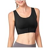 Gubsssl Sports Bra Damen ohne Bügel BH Große Brüste Starker Halt Bustier Push Up Gepolstert Damen-BHS Sport-BHS Sportunterwäsche Crossback Sports Bra BHS Outlet Angebote Schwarz XXL